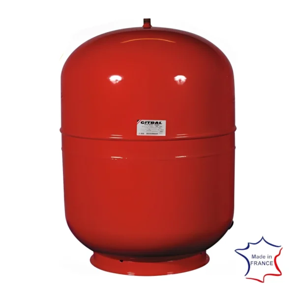 Vase d'expansion Gitral Vase d'expansion Gitral rouge sur socle, pour circuit de chauffage, fabriqué en France