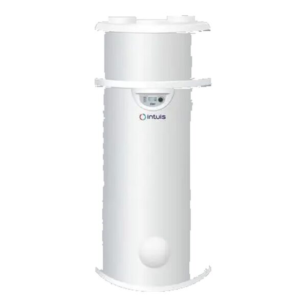 Chauffe-eau thermodynamique Intuis Edel AIR sol Chauffe-eau thermodynamique Intuis Edel AIR au sol, habillage blanc, buses d'air sur le dessus et afficheur